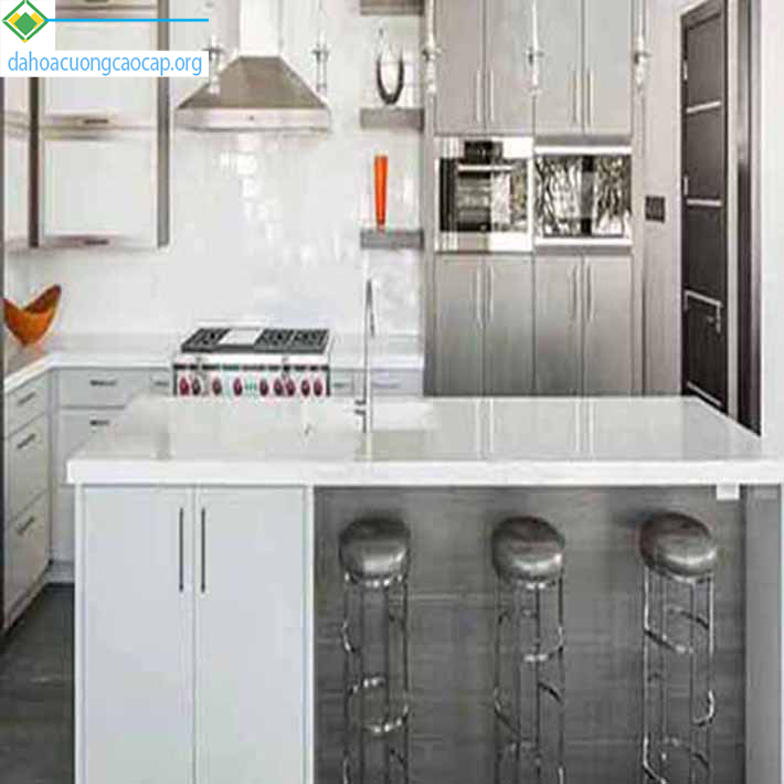 Đá hoa cương trắng sứ ý ốp bàn bếp